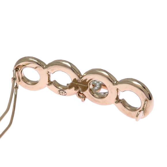 CHANEL Silver Logo Brooch